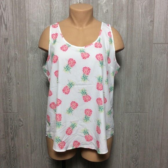 Time and Tru Tops - Adorable Pineapple Tank PLUS SIZE 2X